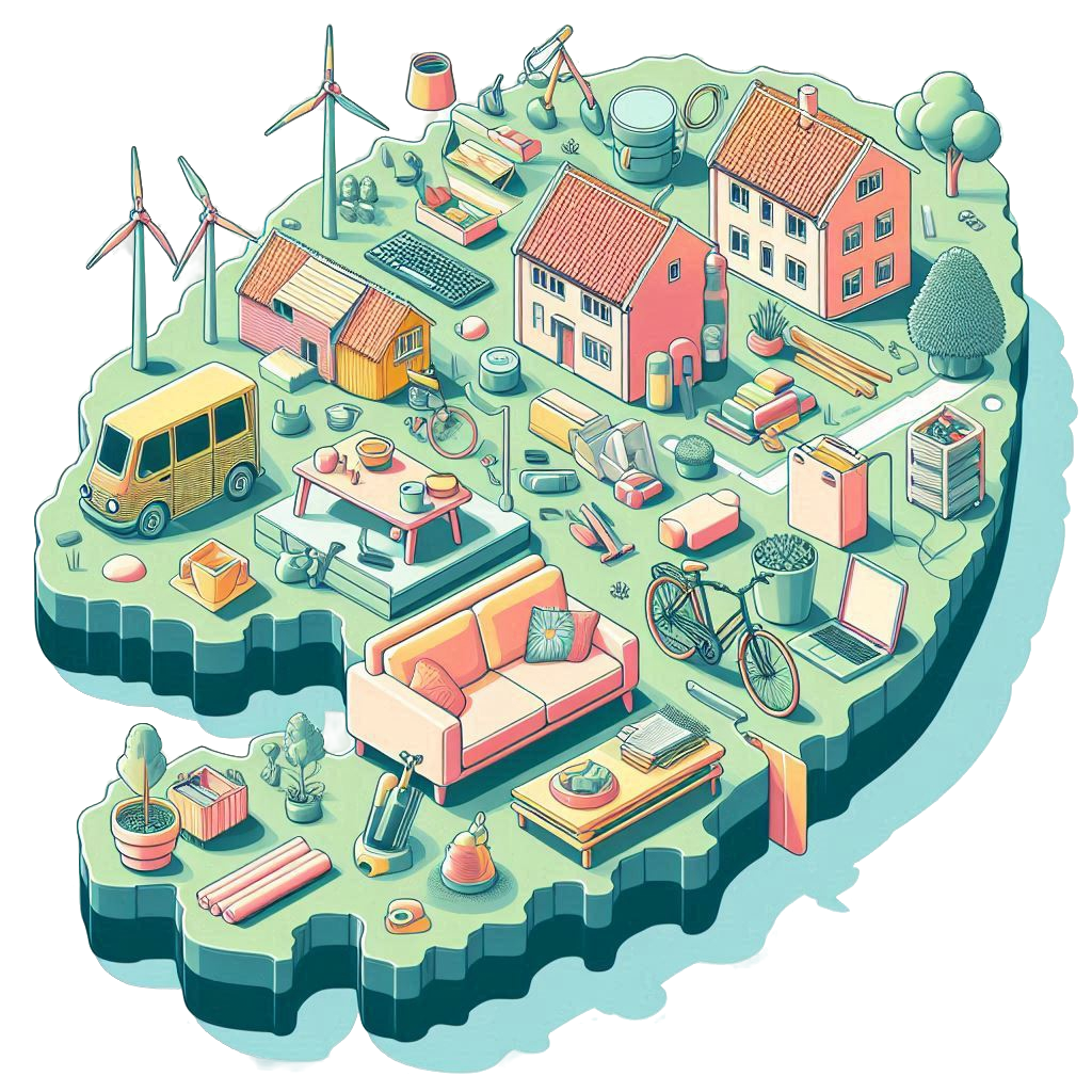 Bornholm island with user items for sale